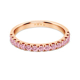 Lab Grown Pink Diamond Half Eternity Wedding Ring