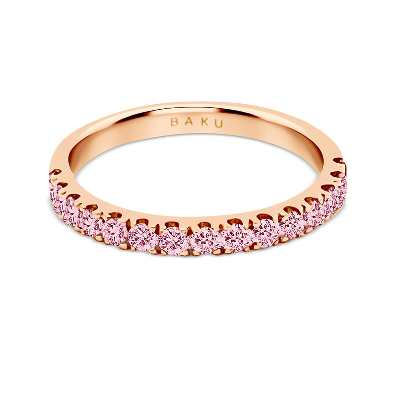 Lab Grown Pink Diamond Half Eternity Wedding Ring