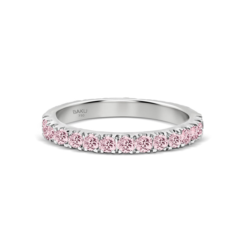 Lab Grown Pink Diamond Half Eternity Wedding Ring