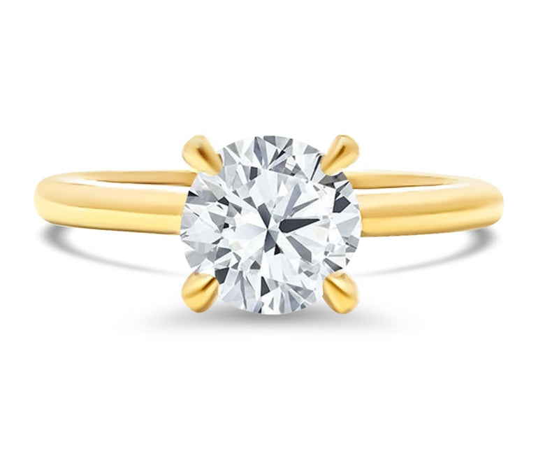 Lab Grown Round Diamond Solitaire Engagement Ring