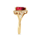 Pink Tourmaline Diamond Teardrop Ring