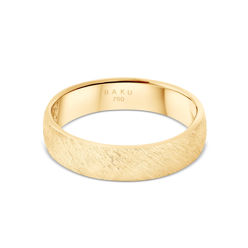 Gold Matt Wedding Band Ring