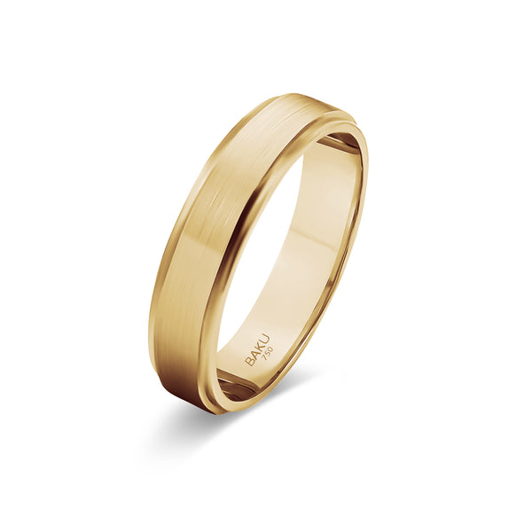 Tapered Matt Gold Wedding Ring