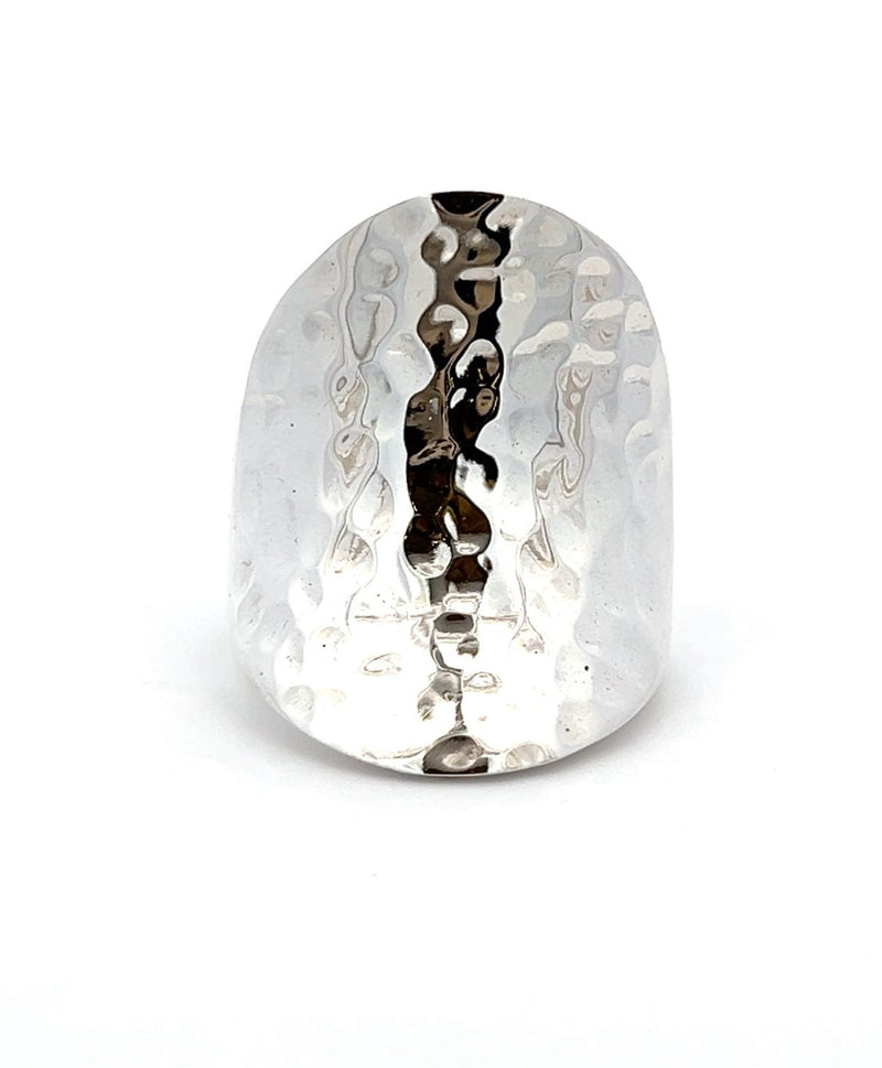 Chunky Concave Hammered Ring