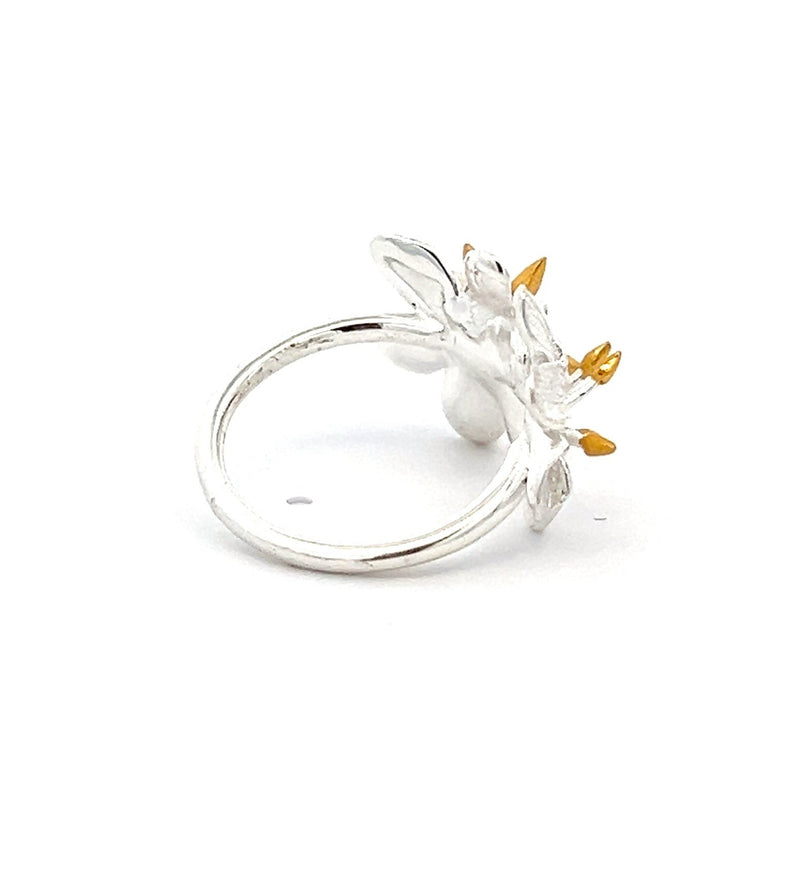 Two Tone Double Flower Ring