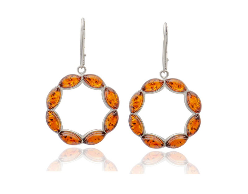 Amber Circle Earrings