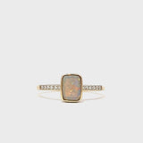 Semi-Black Opal Diamond Ring