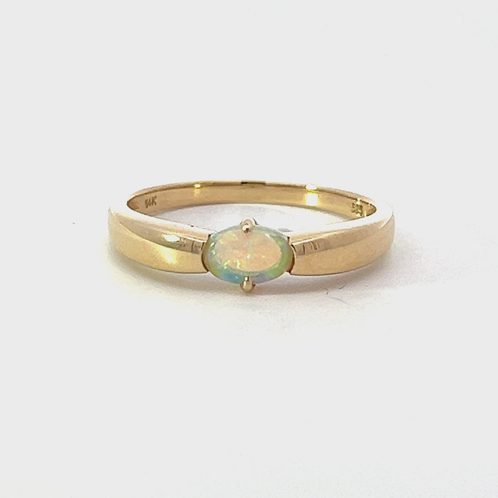 Petite White Opal Ring