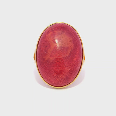Coral Oval Ring