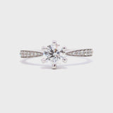 0.79Ct Round Brilliant Diamond Engagement Ring