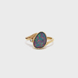 Opal Doublet Diamond Ring