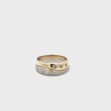 Diamond Interlocking Double Wedding Band Ring