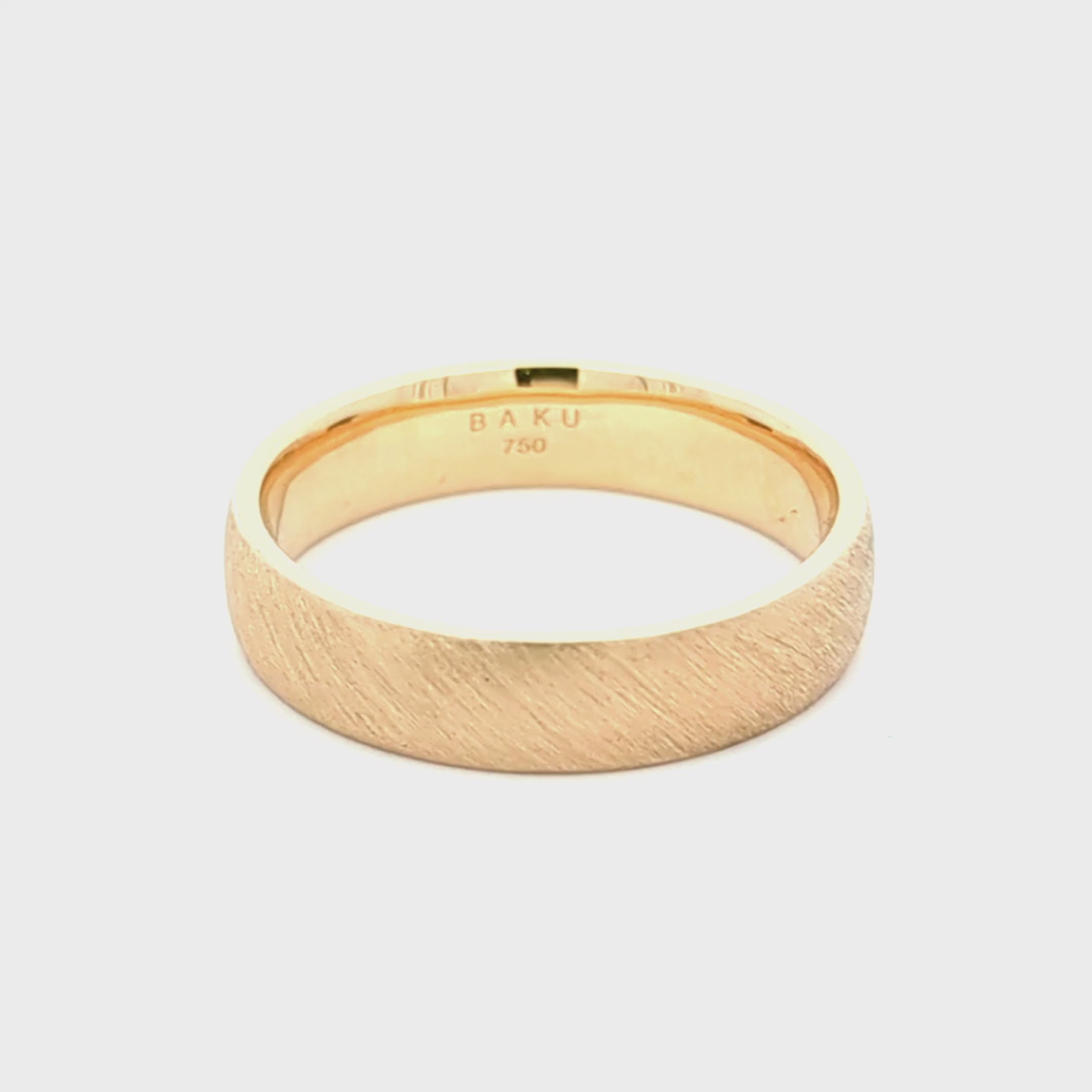 Gold Matt Wedding Band Ring