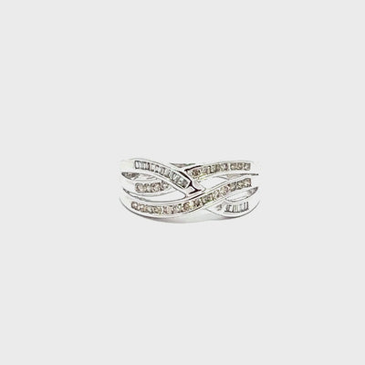 Baguette and Round Diamond Engagement Ring