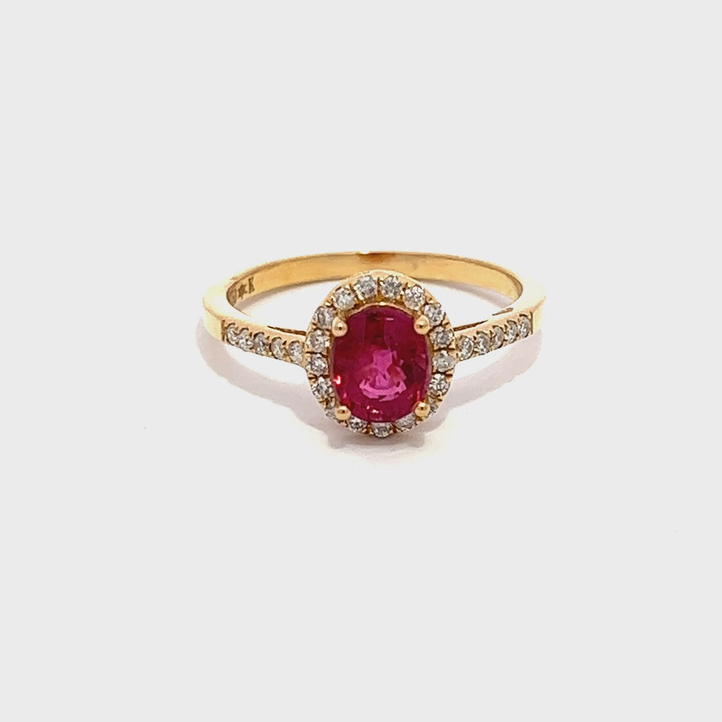 Ruby Diamond Oval Ring