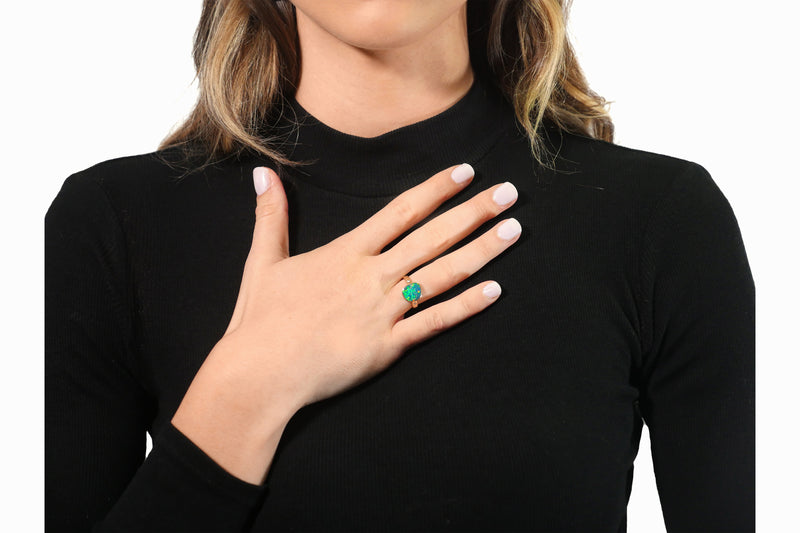 Australian Opal Doublet Diamond Ring