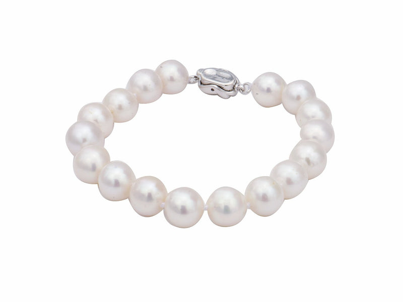 White Freshwater Pearl Round Bracelet
