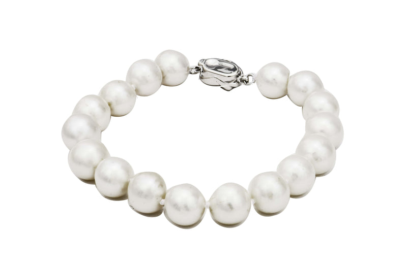 White Freshwater Pearl Round Bracelet