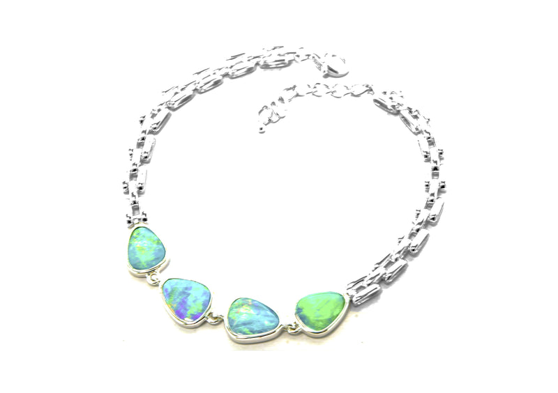 Doublet Opal Anchor Link Bracelet