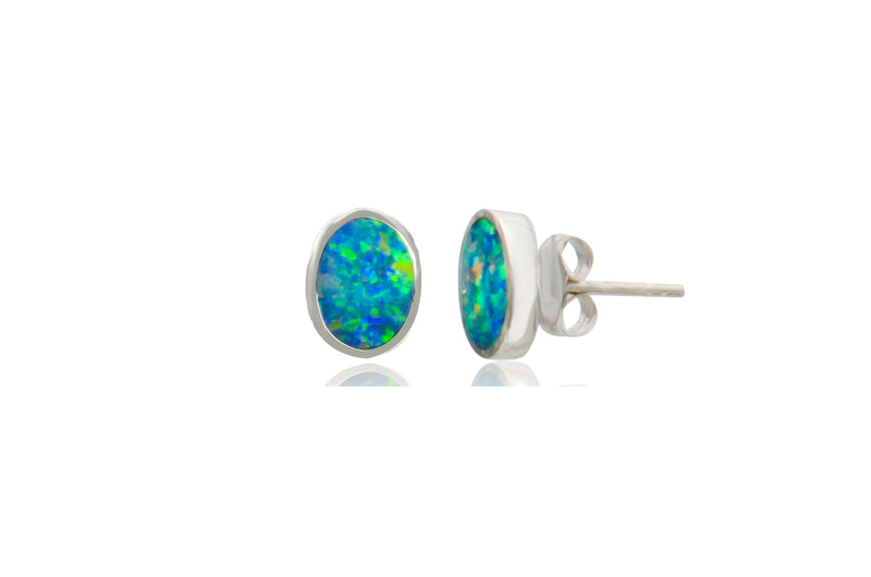 Doublet Opal Stud Earrings