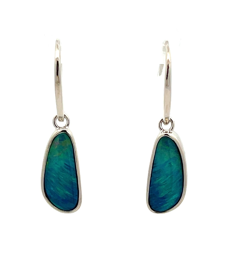 Doublet Opal Hook Earrings