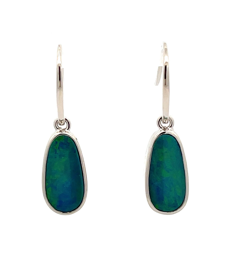 Doublet Opal Hook Earrings
