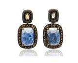 Sapphire Diamond Polki Earrings