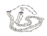 Moonstone Kyanite Three Strand Necklace