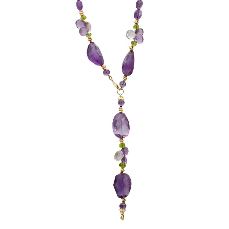Amethyst Irregular Peridot Necklace