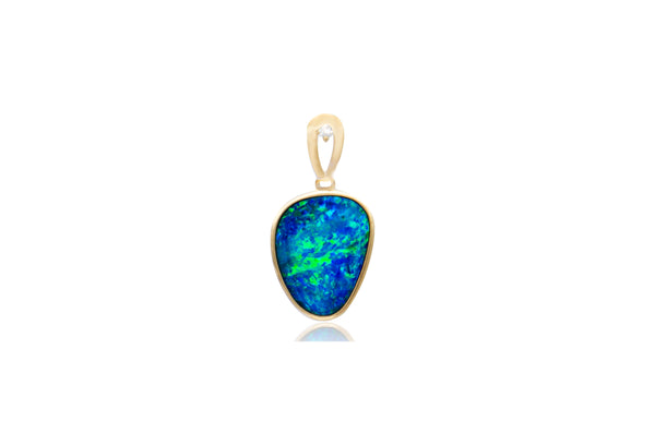  Doublet Opal Diamond Pendant
