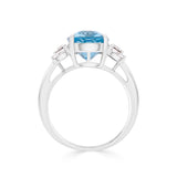 6.45Ct Aquamarine Six Diamond Ring