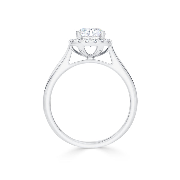 1.128Ct Round Diamond Halo Engagement Ring