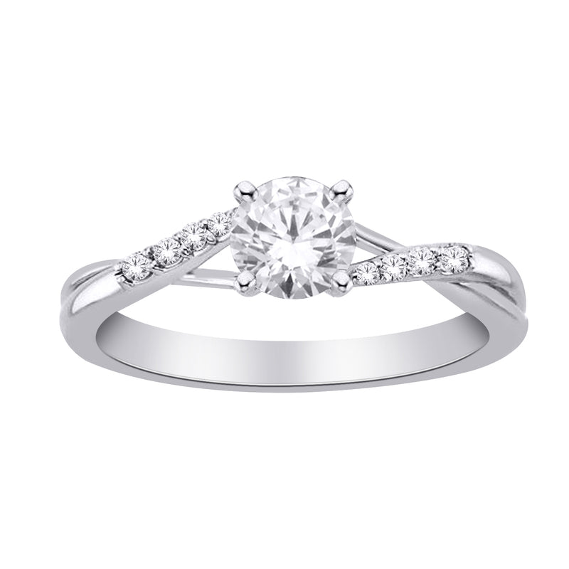 Round Diamond with Petite Twist Engagement Ring