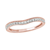 Curved Channel Diamond Wedding Band Ring