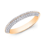 Four Channel Diamond Wedding Band Ring