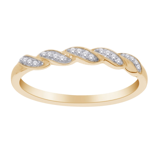 0.05ct 10K Yellow Gold Diamond Twist Ring