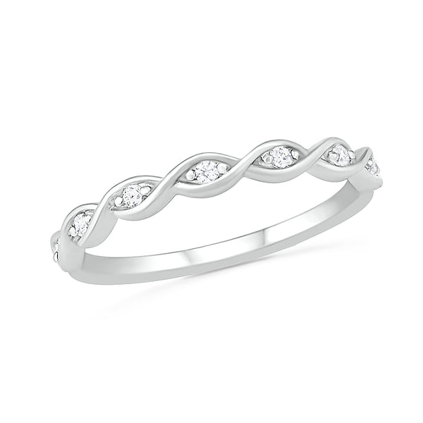 Infinity Twist Diamond Wedding Band Ring