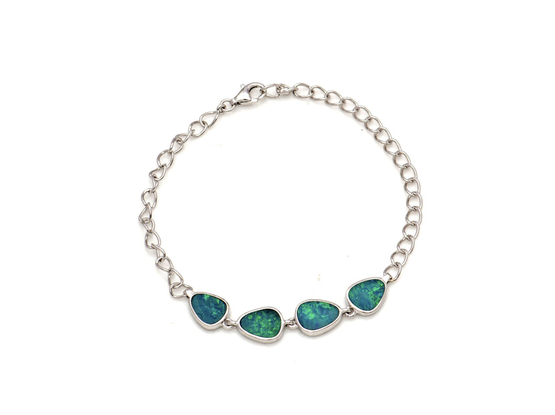 Doublet Opal Curb Link Bracelet