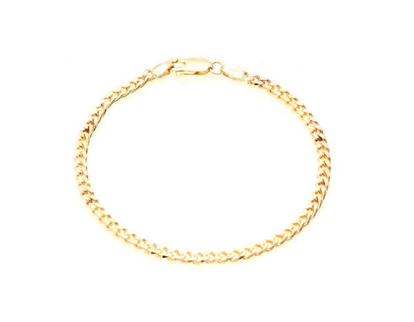 9K Yellow Gold Diamond Cut Curb Chain Bracelet