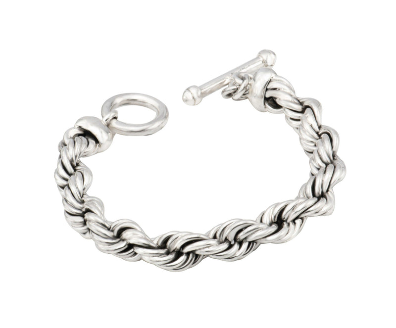 Mexican Silver Rope Oxidised Bracelet
