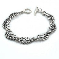 Mexican Silver Oxidised Leaf Link Bracelet