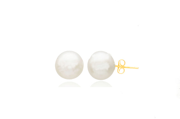 White South Sea Pearl Offround Stud Earrings