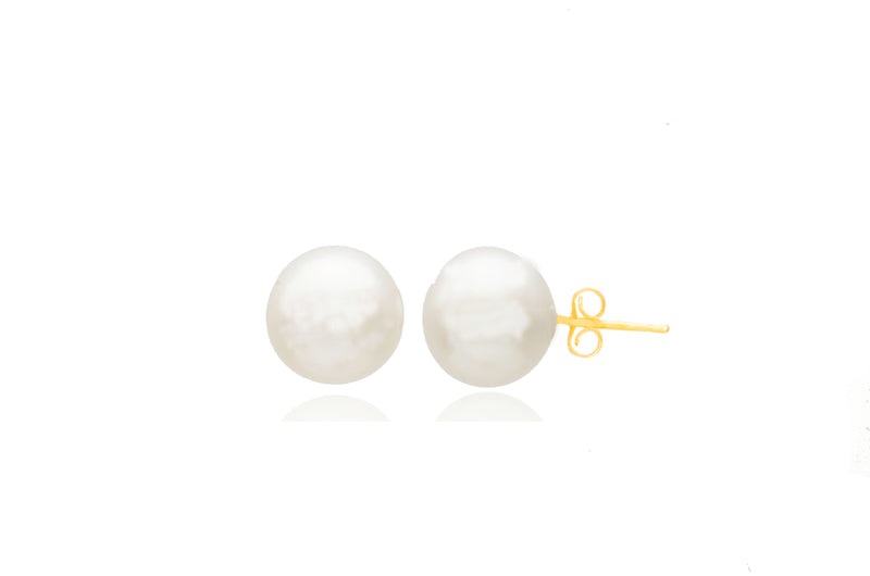 White South Sea Pearl Offround Stud Earrings