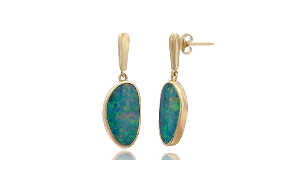 Doublet Opal Post Earrings
