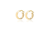 9K Yellow Gold Thick Half Round Hoop Earrings