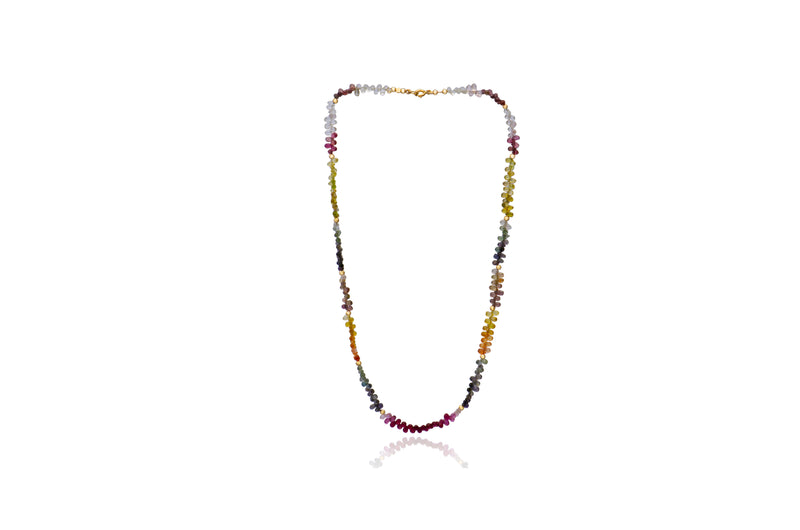 Natural Sapphire Multi Colour Bead Necklace