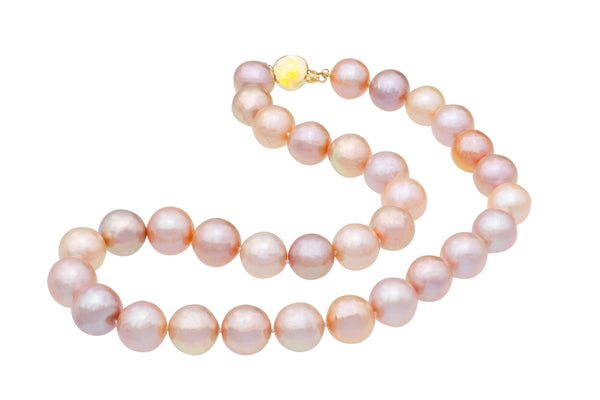 9K Yellow Round Freshwater Pearl Necklace