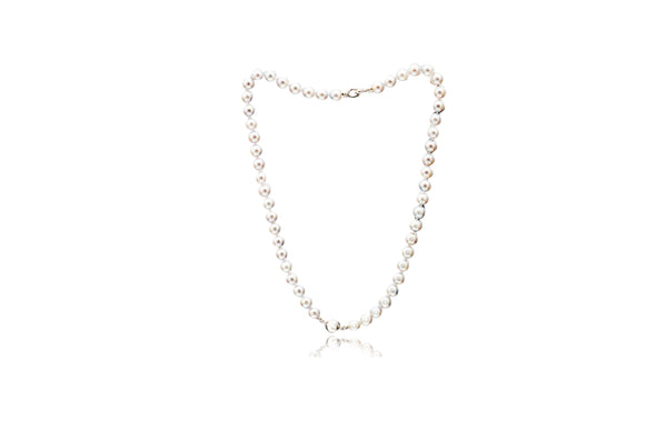 Akoya White Pearl Ball Necklace