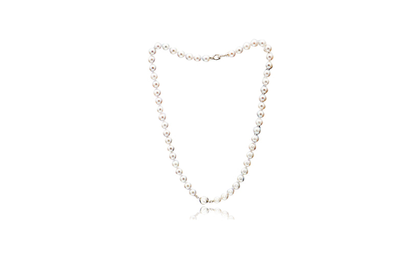 Akoya White Pearl Ball Necklace