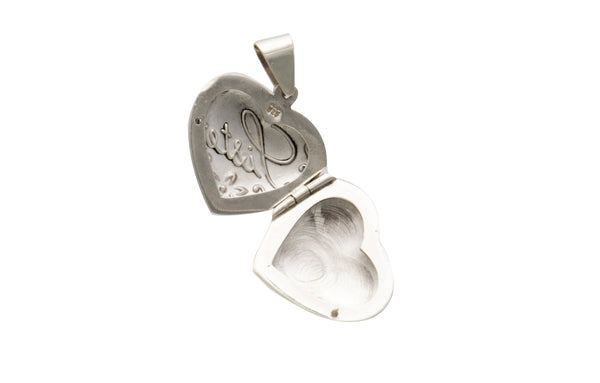 Sterling Silver Heart Locket Sister with Chain 
